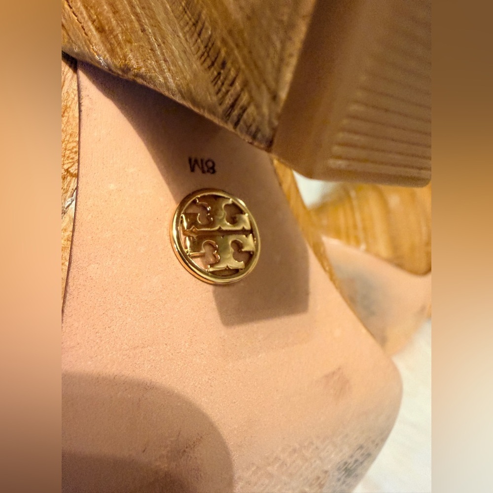 Tory Burch Lila 90mm Knee High Tan Beige Leather Tall Slouch Heeled Boot size 7 - Picture 12 of 14